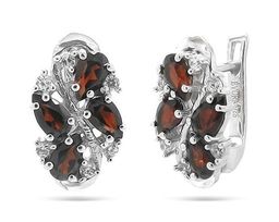 Серьги из серебра гранат, Зоя