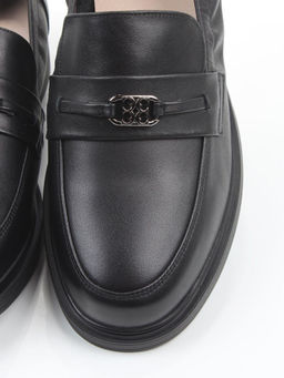 03-DEB103-1 BLACK Лоферы женские (натуральная кожа)