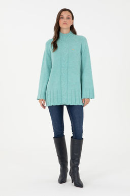 Женский свитер с водолазкой цвета морской волны Неожиданная скидка в корзине - U.s. polo assn фото 4