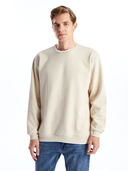 Bisiklet Yaka Uzun Kollu Erkek Sweatshirt