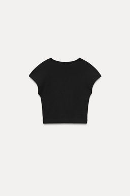 COTTON MODAL CROPPED T-SHIRT - Zara фото 12