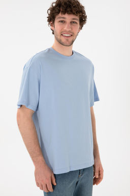 Erkek Oversize Fit Bisiklet Yaka A__k Mavi Ti__rt Sepette S_rpriz _ndirim - U.s. polo assn фото 4