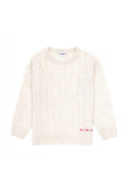 Кремовый меланжевый свитер для девочки - U.s. polo assn фото 2