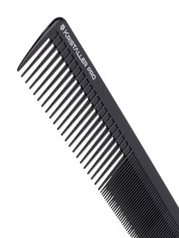 Kristaller Профессиональный гребень для волос комбинированный 06417, карбон, черный, 19 см