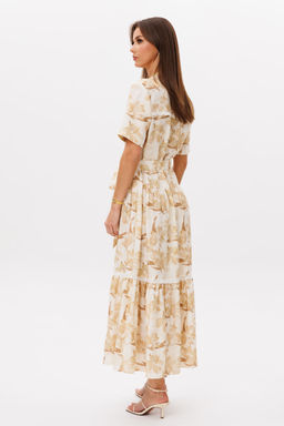 Платье Lars Style 1101 молочно-бежевый принт