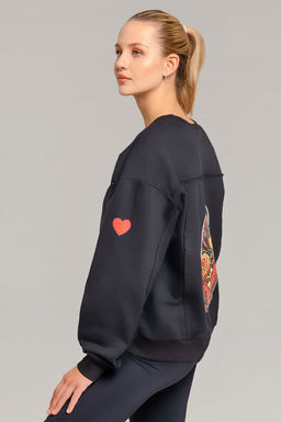 Арт. 15125 Свитшот женский Матрешка оверсайз 44-50 (4 шт) Цвет:черный - Калинка фото 5