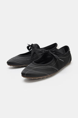SPORTY TOPSTITCHED BALLET FLATS - Zara фото 8