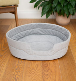 Лежак овальный, стёганый серый 52*40*16см 99ред99 91421сер 91421сер