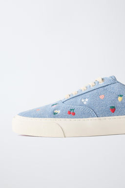 BAMBA ALGOD?N BORDADOS / Azul Lavanda - Zara фото 4