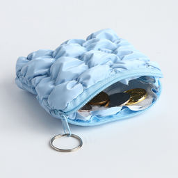 Кошелёк-монетница на молнии, 12×2.5×8.5 см, мягкий, голубой
