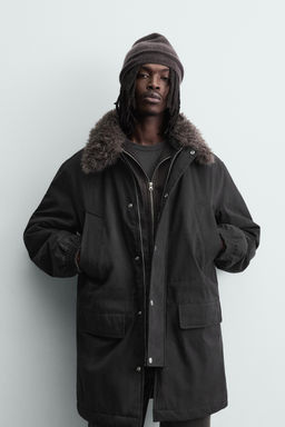 PARKA WITH DETACHABLE CONTRAST COLLAR - Zara фото 2