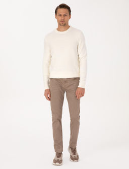 Ekru Slim Fit Bisiklet Yaka Triko Kazak - Pierre cardin фото 4