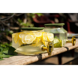 Диспенсер для напитков «Листок», 2.6 л, 18×13.5 см, стекло