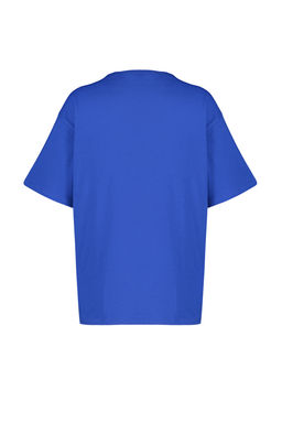 Saks %100 Kal?n Pamuklu Premium Oversize/Genis Kal?p Bisiklet Yaka Orme T-Shirt TWOSS23TS00040