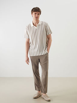 Polo Yaka ?izgili Erkek Dokulu Ti??rt