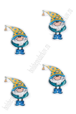 Кабошон-вырубка "Гномик в желтом колпаке" 3,2*3,7 см (10 шт) SF-5787