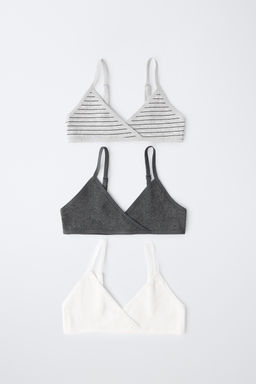 8-14 A?OS/ PACK TRES TOPS RIB / Blanco / Gris - Zara фото 3