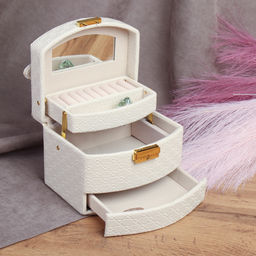 Шкатулка для украшений 15х12х12 см / Q051/уп 48/ Белая/ 722777