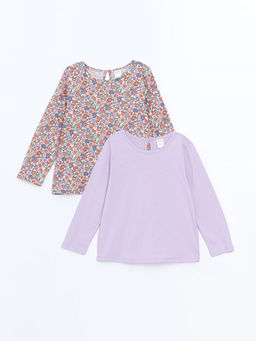 Bisiklet Yaka Uzun Kollu K?z Bebek Bluz 2li