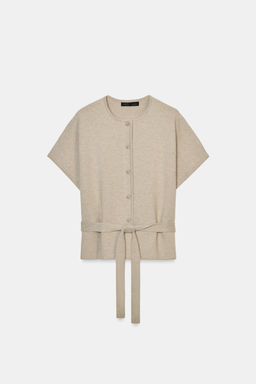 CARDIGAN WITH BELT AND SHORT SLEEVES - Zara фото 4