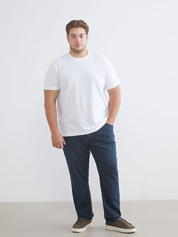 B?y?k Beden Bisiklet Yaka Penye Erkek Ti??rt