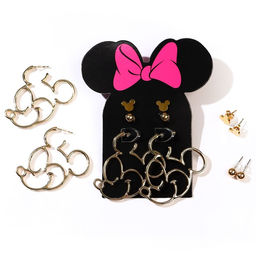 Серьги, набор украшений «Минни Маус», золотой