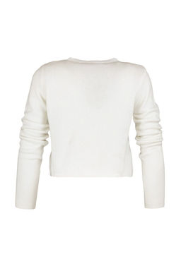 Ekru Crop Yumusak Dokulu 2li Bluz-H?rka Triko Tak?m TWOAW21HI0107