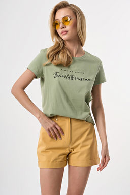 Футболка хлопковая с принтом шалфей