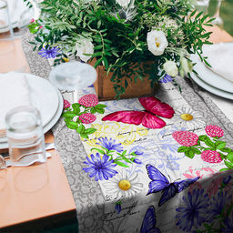 Баттерфляй Скатерть-дорожка на стол набивная 50х148см, 231г/м2, хлопок 100%, Домашняя мода (Россия)  фото 2