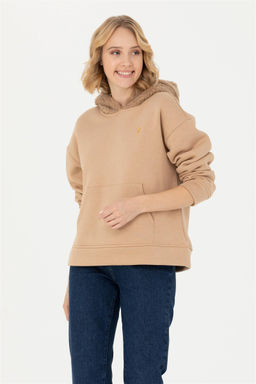 U. S. Polo Assn Женская толстовка с капюшоном песочного цвета