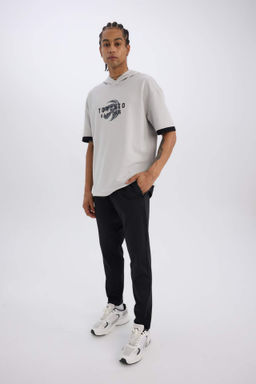 DeFactoFit Sporcu Jogger Esofman Alt? Slim Fit Dar Kesim Standart Paca Skuba Dalg?c Kumas Beli Lastikli Duz Paca  фото 2