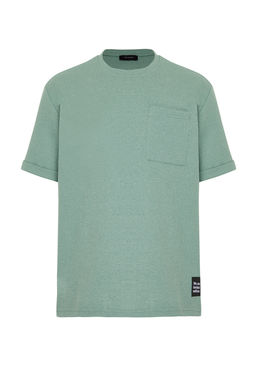 TRENDYOL MAN Siyah Oversize/Genis Kesim K?sa Kol Cepli Etiket Detayl? T-Shirt TMNSS23TS00077 - Trendyolmilla фото 7