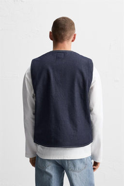 STITCHED DENIM WAISTCOAT - Zara фото 4
