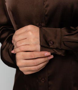 Блуза #ОКТ025022, тёмно-коричневый - Dommod фото 5