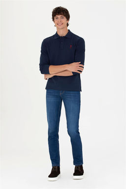 U. S. Polo Assn Мужская темно-синяя базовая толстовка с воротником-поло - U.s. polo assn фото 11