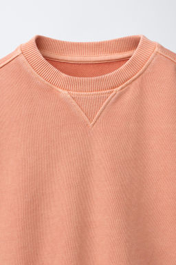 SUDADERA LISA GARMENT DYE / Naranja - Zara фото 6