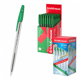 Цена за 24 шт. Набор из 4 ручек шариковых ErichKrause R-301 Stick Classic 1.0, цвет чернил: синий, черный, красный, зеленый (в пакете)