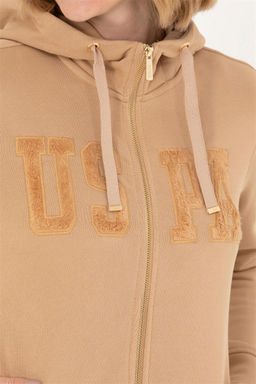 Женская базовая толстовка песочного цвета с капюшоном Неожиданная скидка в корзине - U.s. polo assn фото 7