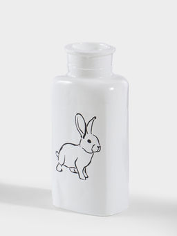 Ваза для цветов Кролик, h=14.5 см, стекло, белая