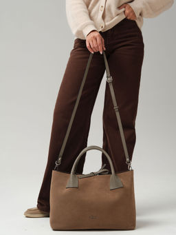 Замшевая сумка Iris DBR 31372 серо-коричневый фото 11