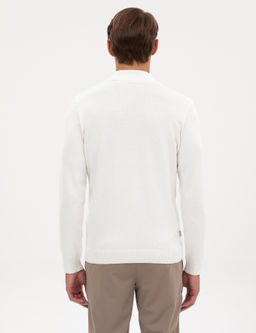 Ekru Slim Fit Yar_m Bal_k__ Yaka Basic Triko Kazak - Pierre cardin фото 5