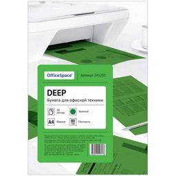 ! РАСПРОДАЖА Бумага "OfficeSpace. Deep" А4, 80г/м, 50л., зеленая (245201)