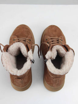 Ботинки 219.warmbr. Светло коричневый/Байка