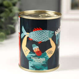 Носки мужские черные в банке «Настоящему рыбаку»