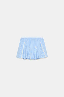 FALDA MINI RAYAS ENTREDOS / Azul / Blanco - Zara фото 5