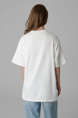 Арт. 3186 Футболка женская оверсайз 42-48 (4 шт) Цвет:молочный - Калинка фото 5