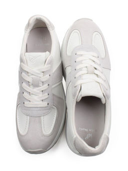 03-A1020-9 WHITE/GRAY Кроссовки женские (натуральная кожа, натуральная замша)