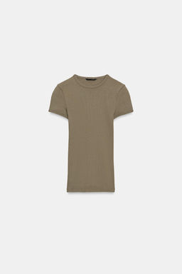 CAMISETA RIB / Verde gris - Zara фото 4