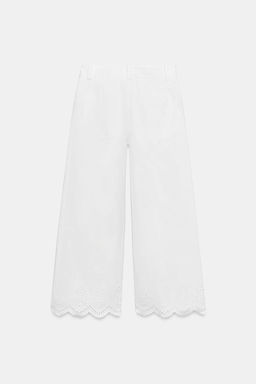 PANTAL?N CULOTTE BORDADOS PERFORADOS / Blanco - Zara фото 16