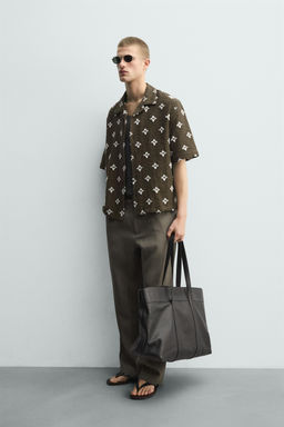 CAMISA JACQUARD TEXTURA / Khaki oscuro - Zara фото 4